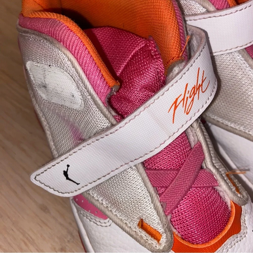 Jordan Flight White/Orange/Hot Pink Low-tops Girl 3 Back to School Retro